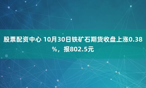 股票配资中心 10月30日铁矿石期货收盘上涨0.38%，报802.5元